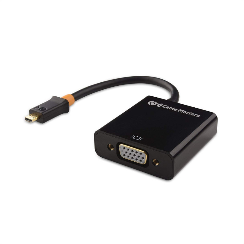 Cable Matters Adaptateur Micro HDMI à VGA de (Convertisseur Micro HDMI à VGA) en Noir Cable Matters Adaptateur Micro HDMI à VGA de (Convertisseur Micro HDMI à VGA) en Noir