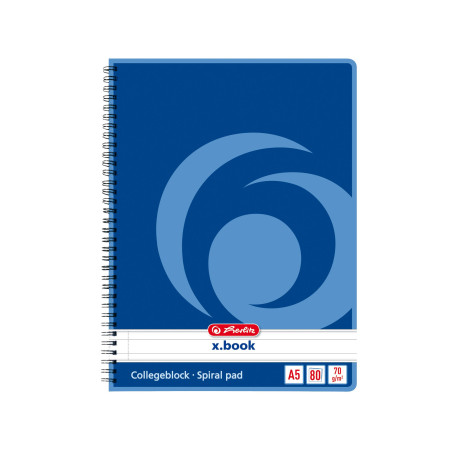 Herlitz 297515 Cahier reliure spirale A5 Ligné/70g/m² 160 feuilles Lot de 4 (Import Allemagne)