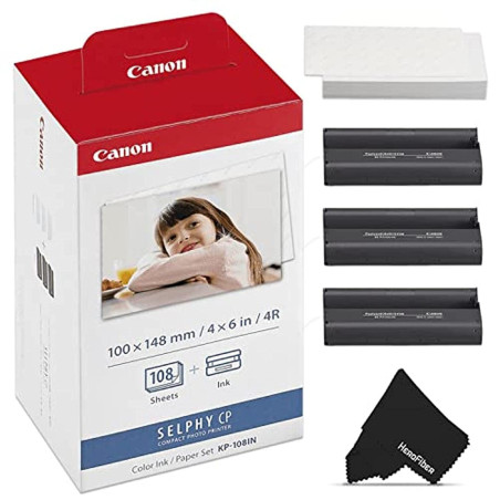 Canon - KP-108IN - 3 - Couleur (Cyan, Magenta, Jaune) - Cartouche imprimante kit Papier - pour SELPHY CP1000, CP330, CP520, CP53