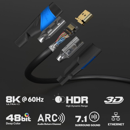 KabelDirekt – Câble HDMI 8K / 4K – 5m et autres longueurs (0,15m à 22,5m) – Câble HDMI conçu en Allemagne – 10K/8K@60Hz/4K@120Hz
