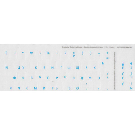 Keyboard Sticker Russe [Bleu Clair - 11x13mm] Lettres cyrilliques Clavier Autocollant