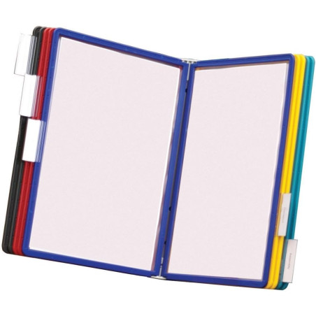 DURABLE - Support mural VARIO - Porte vue A4 - 10 pochettes - Protège document A4 - Support de présentation - Multicolore - 1 pi