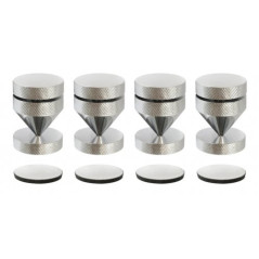 Découpleurs Coloris Chrome Dynavox, Blister de 4 cônes d'isolation pour appareils HiFi, Hauteur réglable