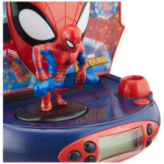 Lexibook, Spider-Man, Réveil Projecteur, Veilleuse et Projection de l'heure au Plafond, Effets sonores, Garçon, Fille, à Piles, 