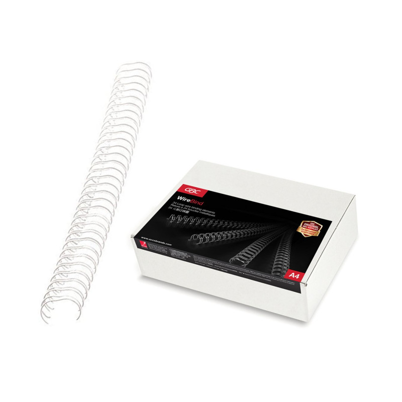 GBC | Lot de 100 Peignes Métalliques WireBind A4 | 34 Boucles | 14 mm | Reliure Permanente | Ouverture à Plat 360° | Jusqu’à 120 GBC | Lot de 100 Peignes Métalliques WireBind A4 | 34 Boucles | 14 mm | Reliure Permanente | Ouverture à Plat 360° | Jusqu’à 120