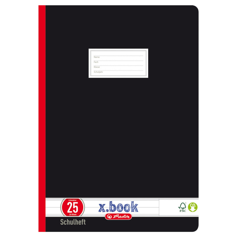 Herlitz 331215 Cahier A4 Ligné/marge/L.25 40 p Noir Lot de 10 (Import Allemagne) Herlitz 331215 Cahier A4 Ligné/marge/L.25 40 p Noir Lot de 10 (Import Allemagne)