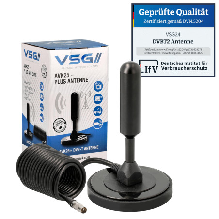 Antenne DVB-T2 Haute Performance/Noyau en Aluminium Massif pour Une Puissance maximale du Signal/DVB-T2 & DVBT-HD/Digital Ready 