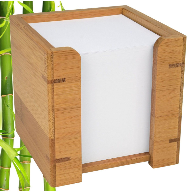 Wedo 61707 Zettelbox bambou, comprenant 900 feuilles de papier 9 x 9 cm, dans une boîte-cadeau, brun Wedo 61707 Zettelbox bambou, comprenant 900 feuilles de papier 9 x 9 cm, dans une boîte-cadeau, brun