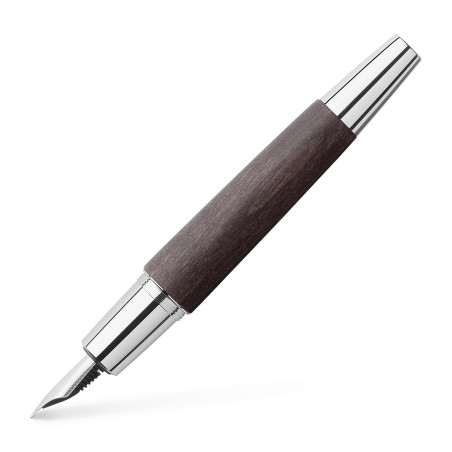 Faber-Castell 148220 E-motion Stylo plume M Bois/métal chromé Noir 1 Unité (Lot de 1)