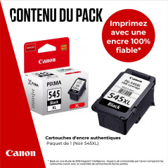 Canon Cartouche Encre - PG-545XL Cartouche d'encre Noire véritable pour imprimante à Haut rendement - Imprime jusqu'à 400 Pages