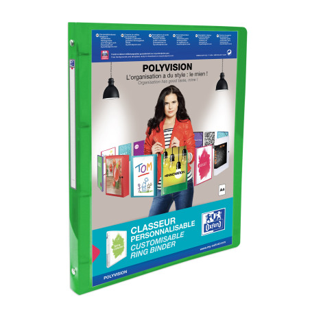 Oxford 100202273 Polyvision 959034-20 Classeur personnalisable Coloris Assorties Lot de 12 Transparent