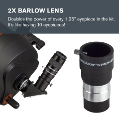 Celestron 94303 1.25 inch Eyepiece & Filter Kit - Includes 14 Pieces in Metal Foam-Lined Carry Case, Silver