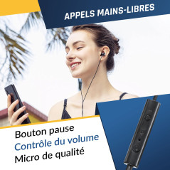 KLIM Fusion Écouteurs Filaires avec Micro Hi-FI, Mousse à Mémoire, Jack 3.5mm, Noir