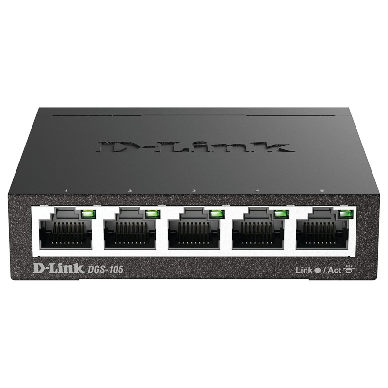 D-Link DGS-105 Switch 5 Ports Gigabit Metallique 10/100/1000mbps - Idéal Partage de Connexion et Mise en Réseau Small/Home Offic D-Link DGS-105 Switch 5 Ports Gigabit Metallique 10/100/1000mbps - Idéal Partage de Connexion et Mise en Réseau Small/Home Offic