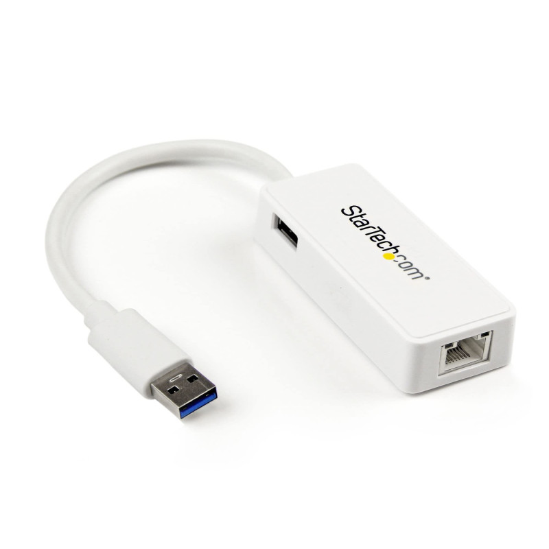 StarTech.com Adaptateur USB 3.0 vers Ethernet Gigabit - Carte Réseau Externe USB vers 1 Port RJ45 - Blanc (USB31000SPTW) StarTech.com Adaptateur USB 3.0 vers Ethernet Gigabit - Carte Réseau Externe USB vers 1 Port RJ45 - Blanc (USB31000SPTW)