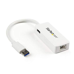 StarTech.com Adaptateur USB 3.0 vers Ethernet Gigabit - Carte Réseau Externe USB vers 1 Port RJ45 - Blanc (USB31000SPTW)