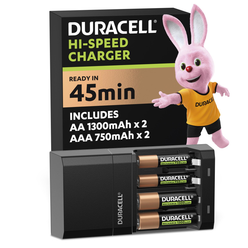 Duracell Chargeur Piles Rechargeables Rapide 45 minutes Duracell Chargeur Piles Rechargeables Rapide 45 minutes