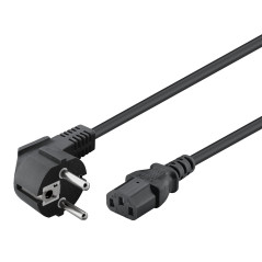Goobay 68604 Câble d'alimentation coudé pour appareils froids tel que PC, Moniteur, Onduleur (fiche de sécurité selon IEC 320 C1