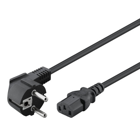 Goobay 68604 Câble d'alimentation coudé pour appareils froids tel que PC, Moniteur, Onduleur (fiche de sécurité selon IEC 320 C1