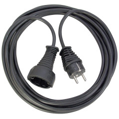 Brennenstuhl 1165010015 Cordon prolongateur de qualité en Plastique, Noir, 2 m
