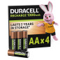 Duracell Rechargeables Piles AA (lot de 4), 1300 mAh NiMH, 2000 recharges, pré-chargées, Puissance longue durée, un packaging re Duracell Rechargeables Piles AA (lot de 4), 1300 mAh NiMH, 2000 recharges, pré-chargées, Puissance longue durée, un packaging re