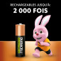 Duracell Rechargeables Piles AA (lot de 4), 1300 mAh NiMH, 2000 recharges, pré-chargées, Puissance longue durée, un packaging re Duracell Rechargeables Piles AA (lot de 4), 1300 mAh NiMH, 2000 recharges, pré-chargées, Puissance longue durée, un packaging re