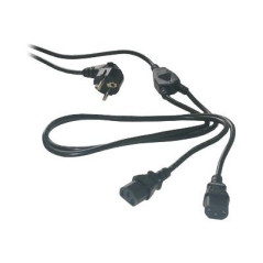 Cordon secteur double (2 x IEC femelle) - 3m