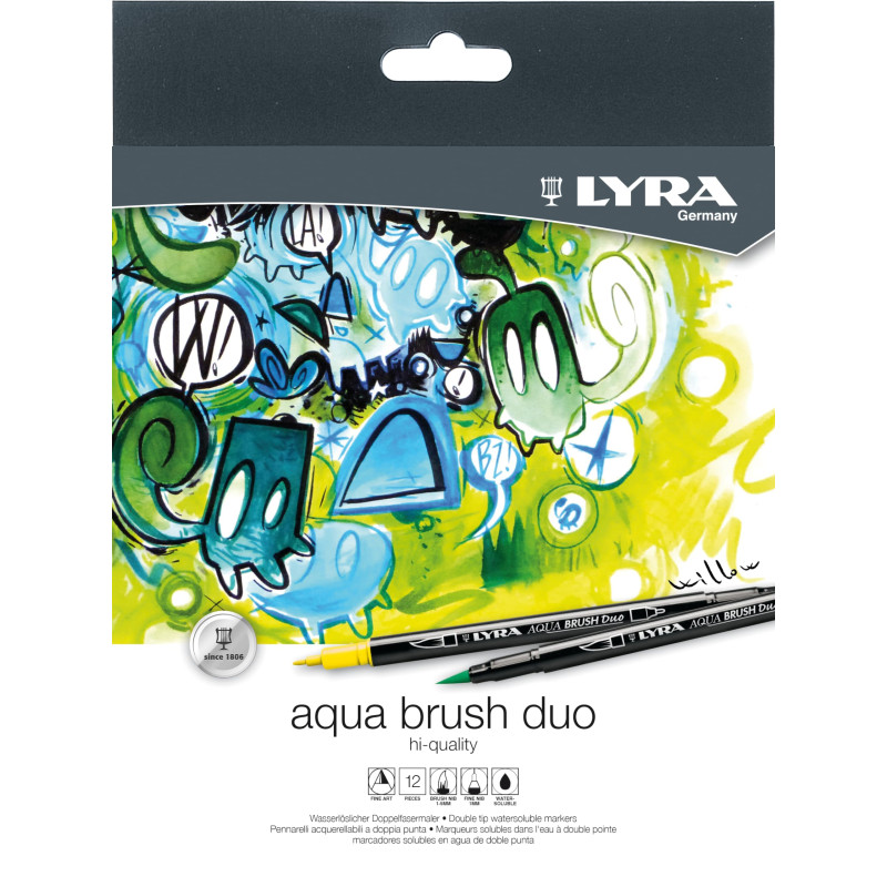 LYRA Aqua Brush Duo - Etui 12 feutres double pointe LYRA Aqua Brush Duo - Etui 12 feutres double pointe