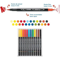 LYRA Aqua Brush Duo - Etui 12 feutres double pointe
