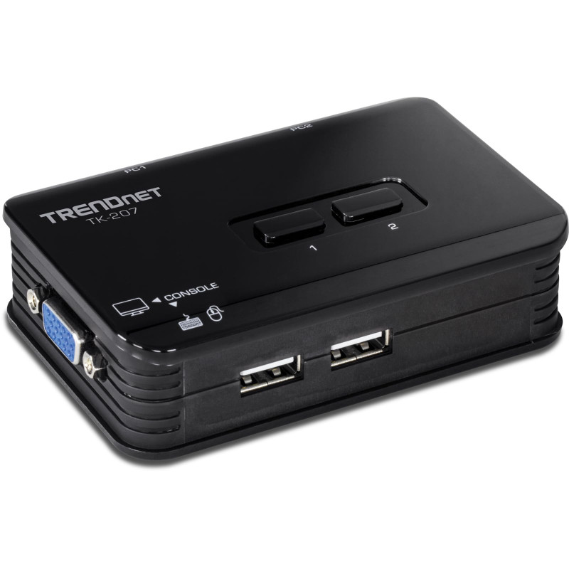 TRENDnet, TK-207K, Commutateur KVM USB 2 ports, contrôlez deux ordinateurs avec un seul ensemble de commandes de console, résolu TRENDnet, TK-207K, Commutateur KVM USB 2 ports, contrôlez deux ordinateurs avec un seul ensemble de commandes de console, résolu