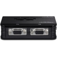 TRENDnet, TK-207K, Commutateur KVM USB 2 ports, contrôlez deux ordinateurs avec un seul ensemble de commandes de console, résolu