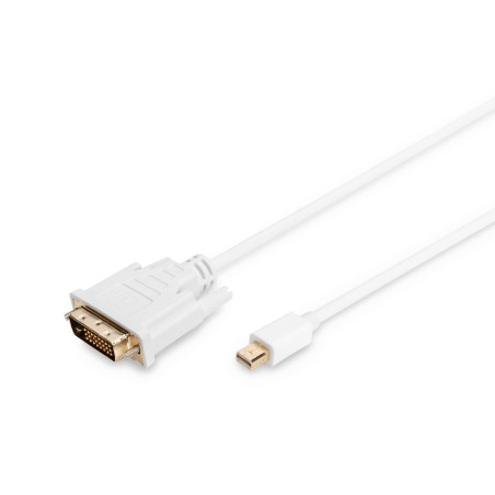 DIGITUS câble adaptateur mini DisplayPort - miniDP - DVI (24+1) - Full-HD 1080p/60Hz - Displayport 1.1a - 2.0m - avec verrouilla
