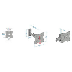 Meliconi CME EDR200 - Support mural avec double bras inclinable, pour TV à écran plat de 26" à 40". VESA 75-100-200. Couleur Noi