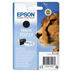 Epson T0711 Guépard Noir, Cartouche d'encre d'origine, D78 D120 DX4000 DX5000 DX6000 DX7400 DX8400 DX9400F S20 S21 SX100 SX105 S