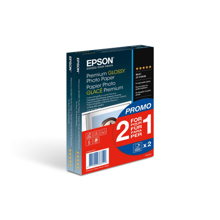 Epson C13S042167 Premium Glossy - Papier Photo - Glacé (Pack de 2)(A6 Format), 100 x 150 millimeters
