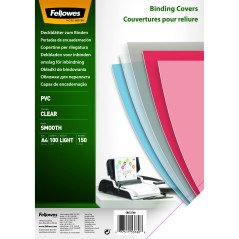 Fellowes 5376001 Couvertures de reliure A4 transparentes PVC 150 microns 15/100e