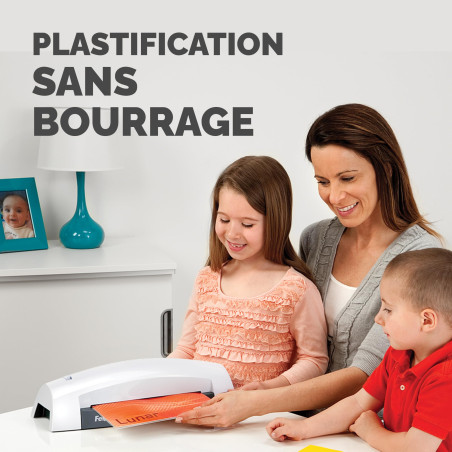 Fellowes Plastifieuse Lunar A4, pour plastifier à chaud pochettes de 80 à 125 microns, sans bourrages, loisirs créatifs, 30cm/mi