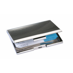 SIGEL Vz130 Étui pour Carte de Visite, Jusqu'à 20 Cartes, 9,1 X 5,6 cm, Argent