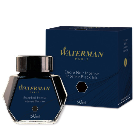Waterman encre pour stylo plume | flacon d'encre Noir Intense | bouteille de 50 ml