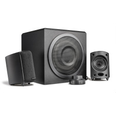 Wavemaster MOODY - Kit d'enceintes 2.1 Stereo (65 Watt) Pour TV, gaming, smartphone, PC, tablette