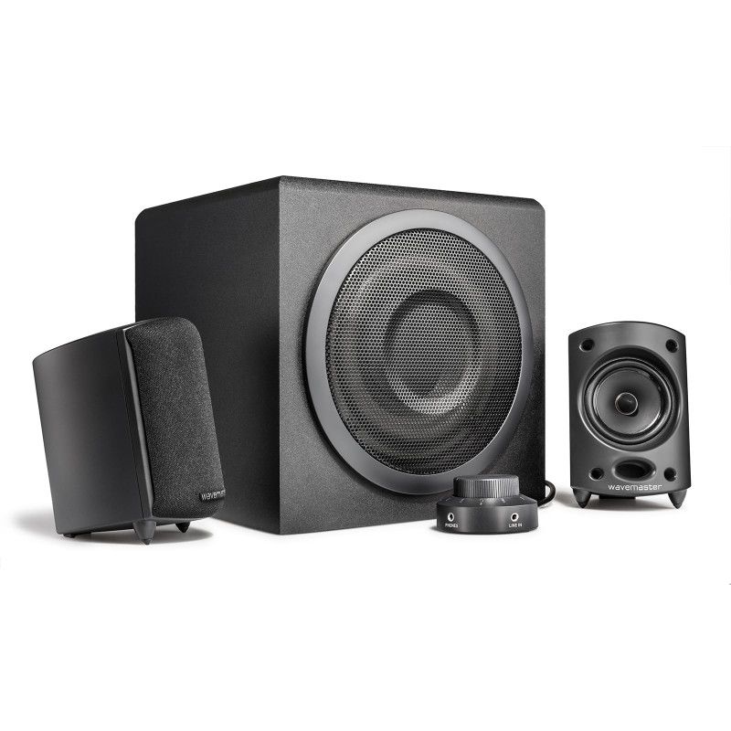 Wavemaster MOODY - Kit d'enceintes 2.1 Stereo (65 Watt) Pour TV, gaming, smartphone, PC, tablette