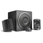 Wavemaster MOODY - Kit d'enceintes 2.1 Stereo (65 Watt) Pour TV, gaming, smartphone, PC, tablette