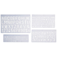 Wedo 07012 Kit trace-lettres avec 3 hauteurs de caractère 5 mm/10 mm/20mm - Pack de 4