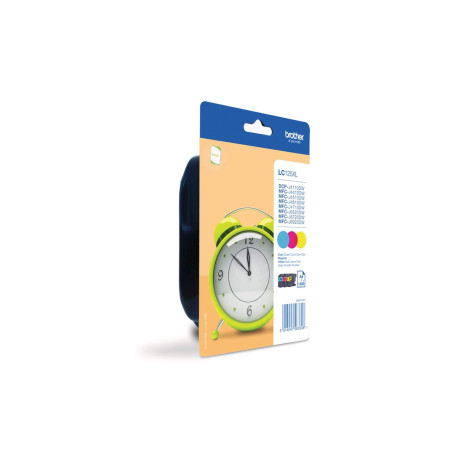 Brother Multipack Jet d'encre HC Cyan/Magenta/Jaune LC125XLRBWBP, Noir