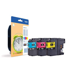Brother Multipack Jet d'encre HC Cyan/Magenta/Jaune LC125XLRBWBP, Noir