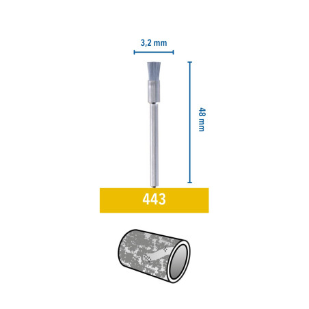 Dremel 443 Lot de 3 brosses acier en bout