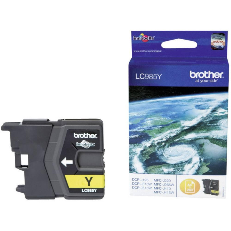Brother LC-985Y Cartouche pour Imprimante jet d'encre Jaune 260 pages Brother LC-985Y Cartouche pour Imprimante jet d'encre Jaune 260 pages