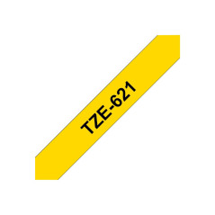 Brother TZe-621 | Ruban original Laminé | 9 mm | Noir sur fond Jaune | 8M