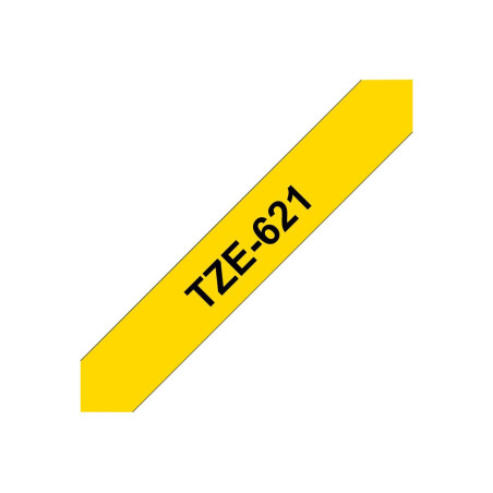 Brother TZe-621 | Ruban original Laminé | 9 mm | Noir sur fond Jaune | 8M