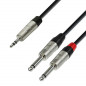 Adam Hall Cables 4 STAR YWPP 0300 - Câble Audio REAN Mini-Jack 3,5 mm stéréo vers 2 x Jack 6,35 mm mono 3 m Adam Hall Cables 4 STAR YWPP 0300 - Câble Audio REAN Mini-Jack 3,5 mm stéréo vers 2 x Jack 6,35 mm mono 3 m